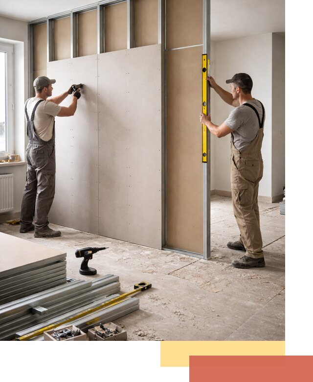 Зонирующая перегородка из гипсокартона под ключ в находке