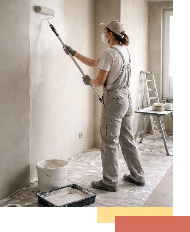 Покраска перегородок из гипсокартона в находке качественно и недорого