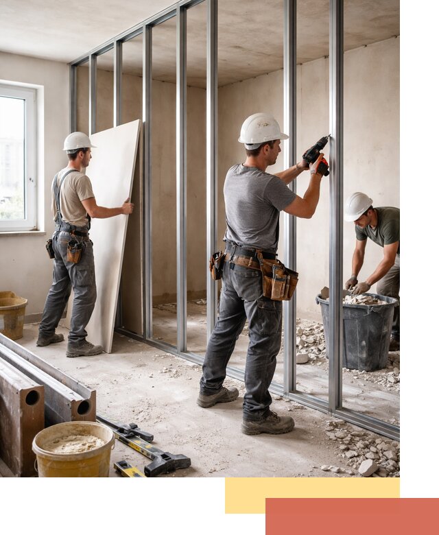 Перенос гипсокартонной перегородки в находке профессионально и быстро