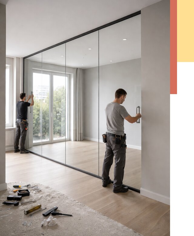 Изготовление стеклянных перегородок в находке от 12739 руб. под ключ | ОТДЕЛОЧНИК-Нхд