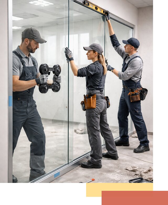 Профессиональный монтаж стеклянных перегородок в находке