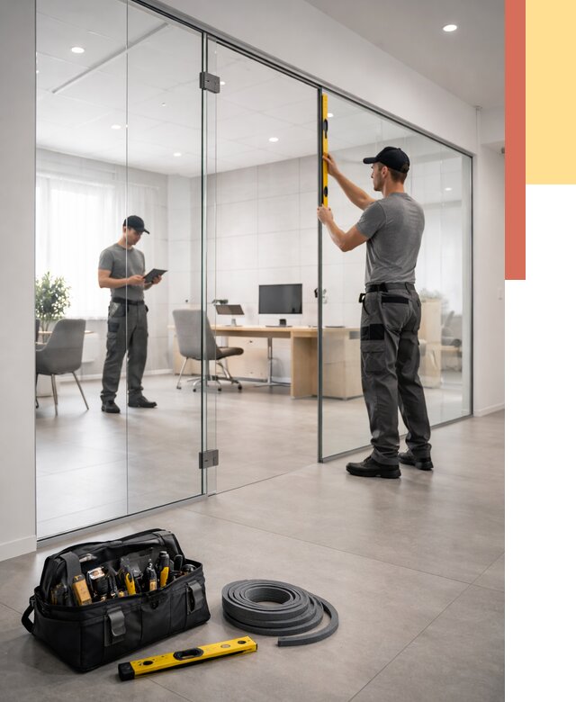 Цельностеклянные перегородки под ключ в находке от 9799 руб. — монтаж и цены | ОТДЕЛОЧНИК-Нхд