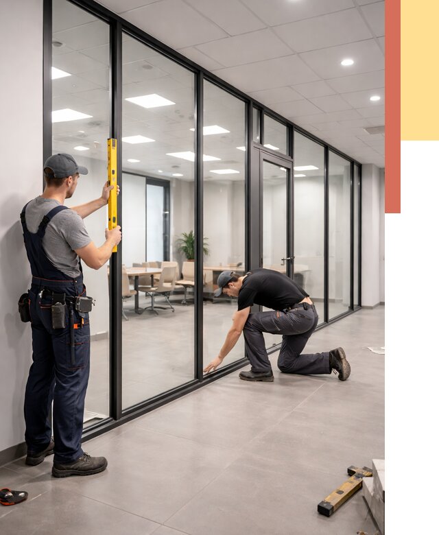 Каркасные стеклянные перегородки в находке под ключ от 9490 руб. | ОТДЕЛОЧНИК-Нхд