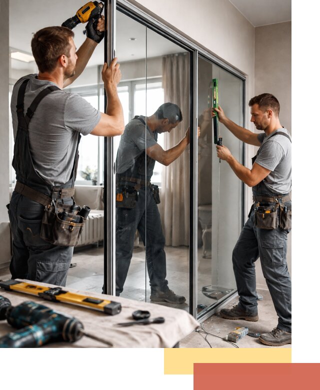 Каркасные стеклянные перегородки под ключ в находке