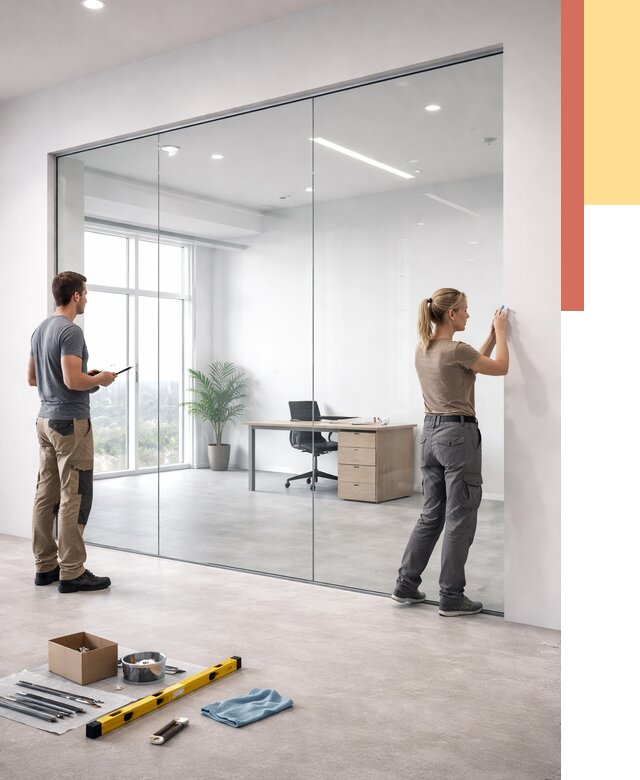 Перегородки из закаленного стекла в находке от 9799 руб. под ключ | ОТДЕЛОЧНИК-Нхд