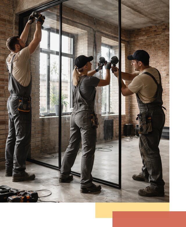 Стеклянные перегородки лофт — изготовление и монтаж в находке