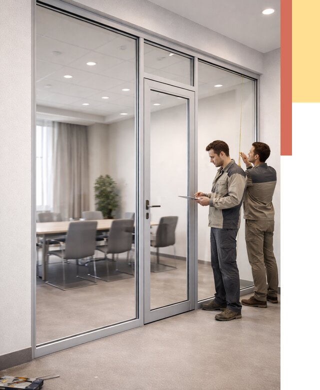 Установка и монтаж алюминиевых перегородок со стеклом в находке от 8458 руб. | ОТДЕЛОЧНИК-Нхд