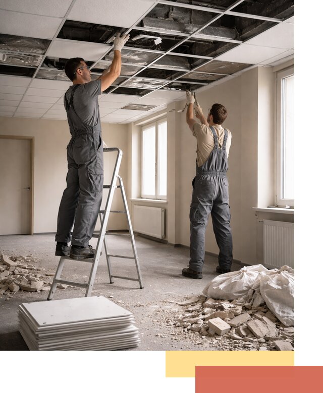 Демонтаж потолков Армстронг профессионально в находке