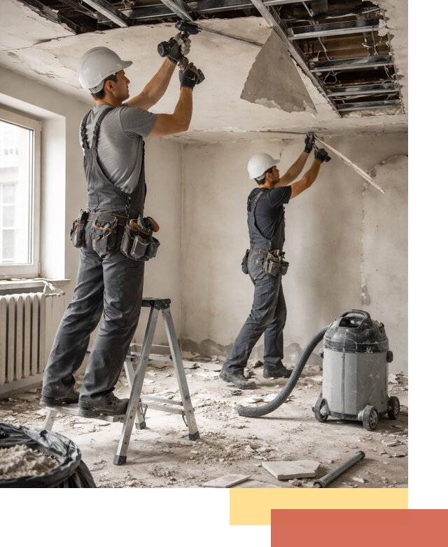 Демонтаж гипсокартонного потолка в находке быстро и аккуратно