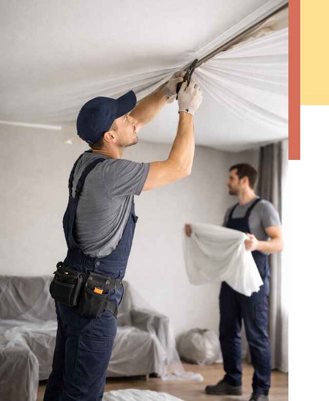 Демонтаж натяжного потолка в находке от 4642 руб. — снятие и разбор под ключ | ОТДЕЛОЧНИК-Нхд