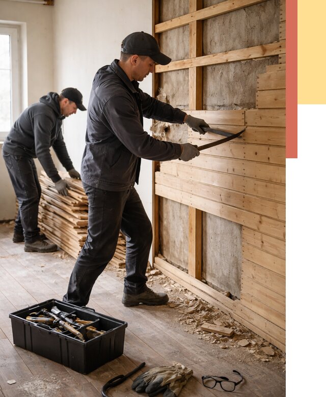 Демонтаж вагонки в находке от 3920 руб/м2 — быстро и недорого | ОТДЕЛОЧНИК-Нхд