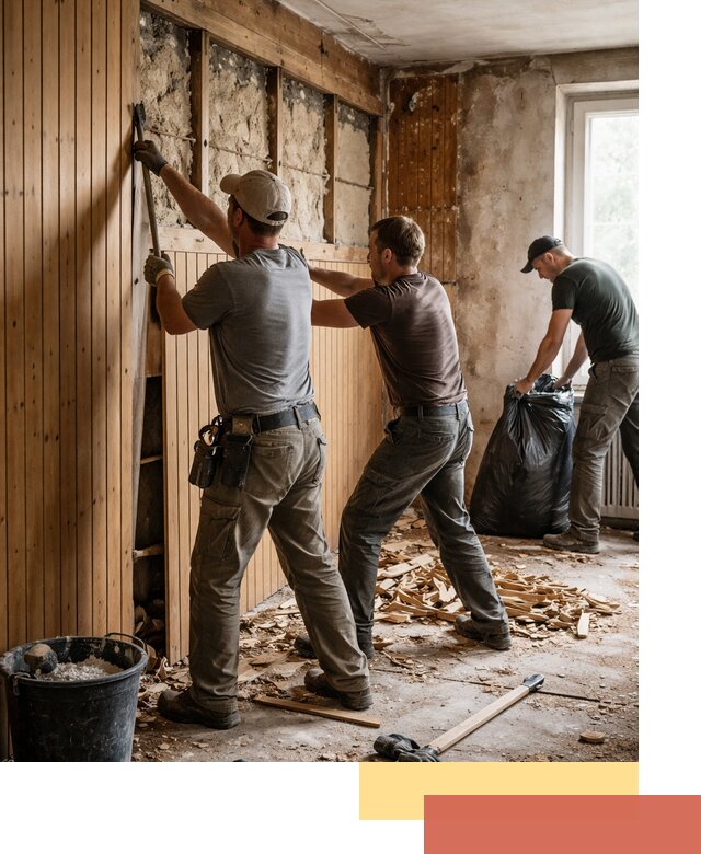 Демонтаж вагонки и вывоз материалов в находке