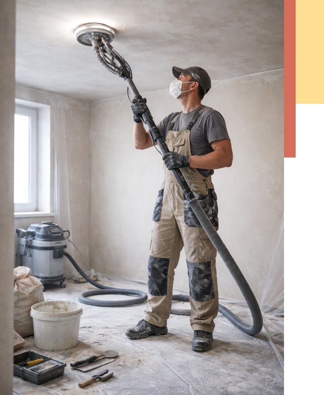 Шлифовка потолка в находке от 3610 руб. — услуги шлифования потолка | ОТДЕЛОЧНИК-Нхд