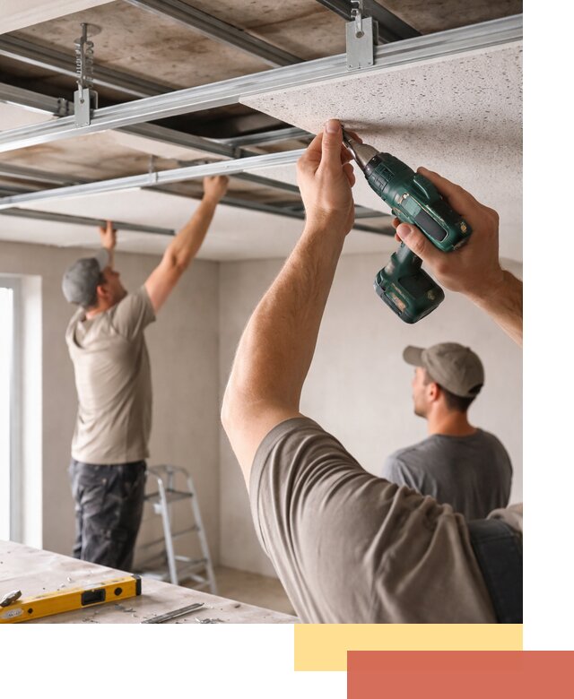 Монтаж акустического потолка в находке под ключ