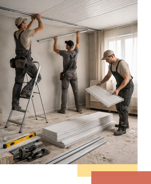 Монтаж потолка из ПВХ панелей в находке оперативно и качественно