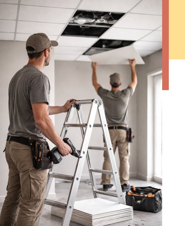 Обслуживание подвесного потолка в находке от 3610 руб. — быстро и недорого | ОТДЕЛОЧНИК-Нхд