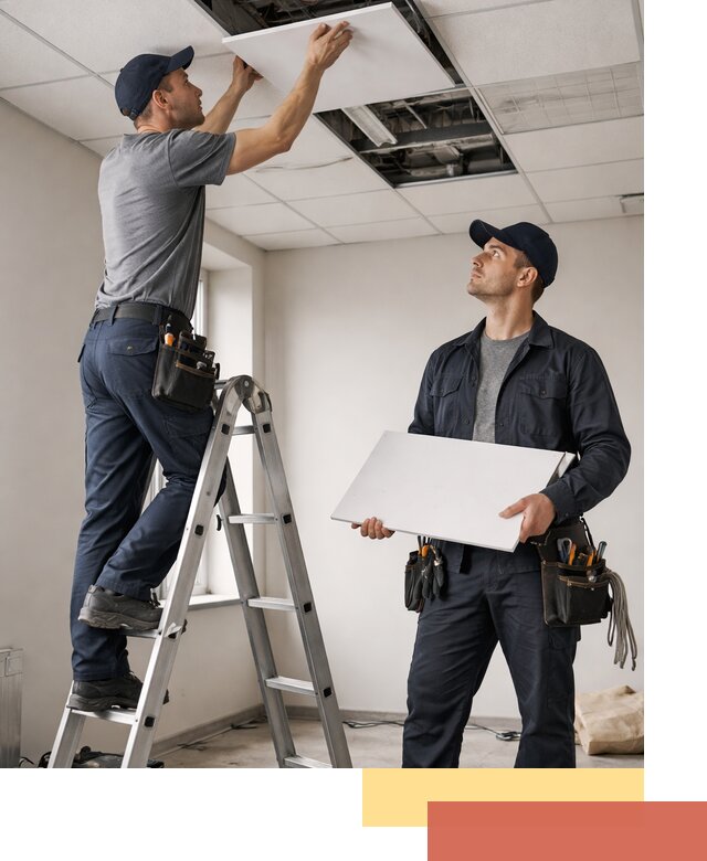 Обслуживание подвесного потолка в находке — ремонт и чистка