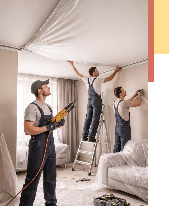 Установка натяжного потолка в находке от 4642 руб. | Быстро и недорого — ОТДЕЛОЧНИК-Нхд