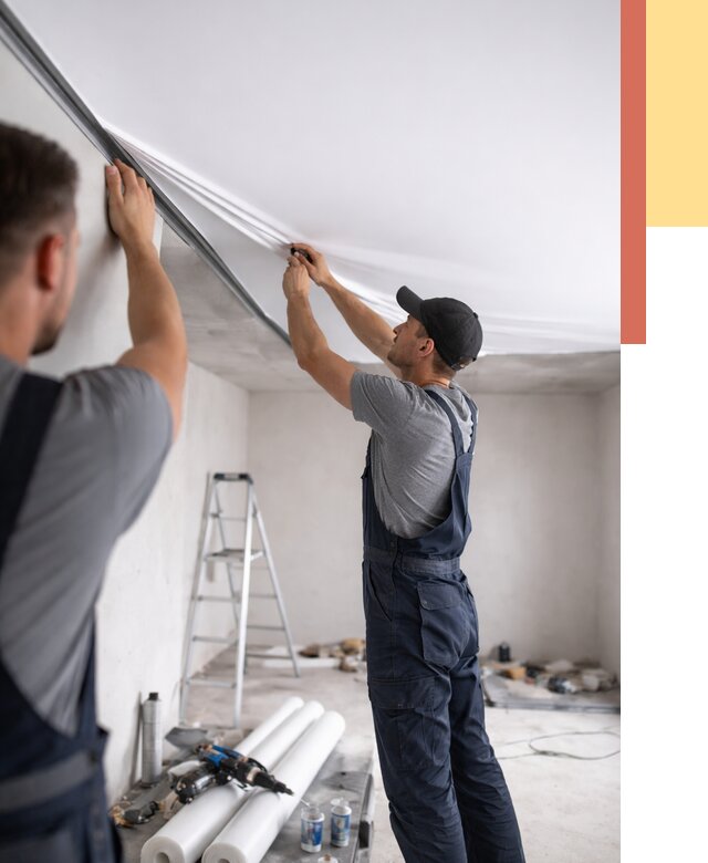 Монтаж матового натяжного потолка в находке от 4642 руб./м² — быстро и недорого | ОТДЕЛОЧНИК-Нхд