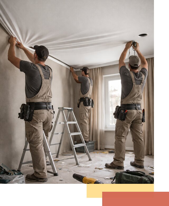 Монтаж матового натяжного потолка в находке качественно и быстро