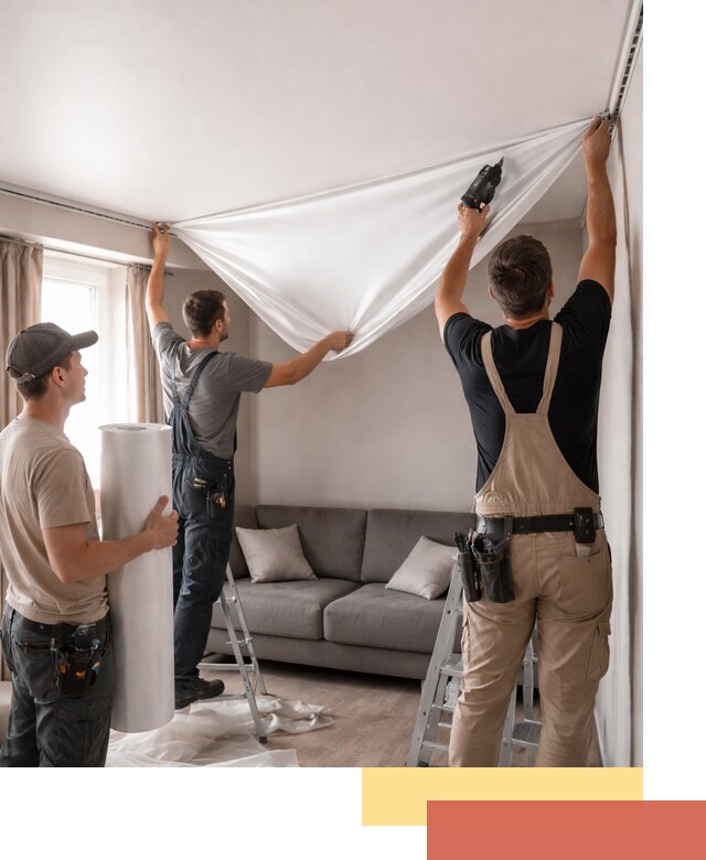 Монтаж сатинового натяжного потолка в находке качественно и быстро