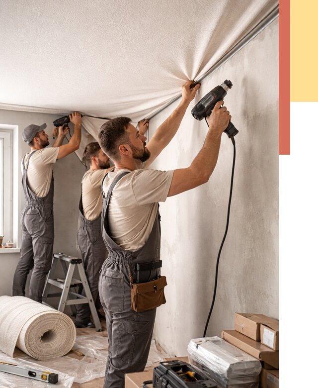 Монтаж фактурного натяжного потолка в находке от 774 руб. — ОТДЕЛОЧНИК-Нхд