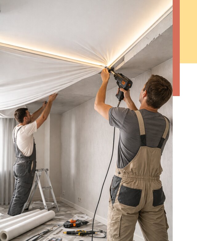 Монтаж натяжного потолка с подсветкой в находке от 980 руб. | ОТДЕЛОЧНИК-Нхд