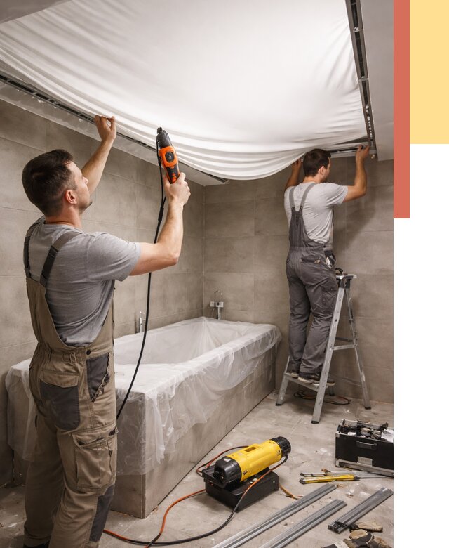 Монтаж натяжного потолка в ванной в находке от 1238 руб. под ключ | ОТДЕЛОЧНИК-Нхд