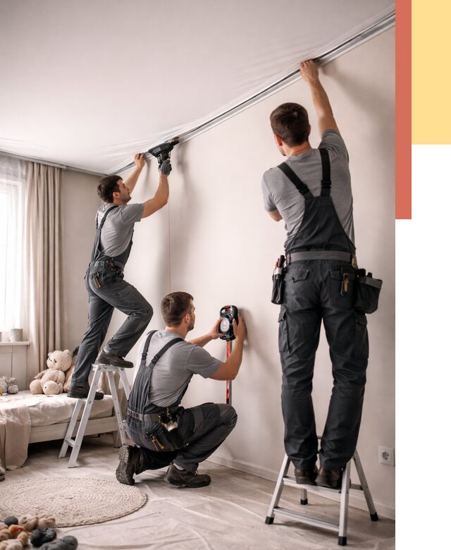 Монтаж натяжного потолка в детской в находке от 3610 руб. — быстро и недорого | ОТДЕЛОЧНИК-Нхд