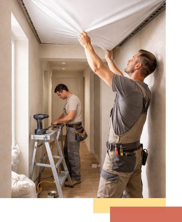 Монтаж натяжного потолка в прихожей в находке