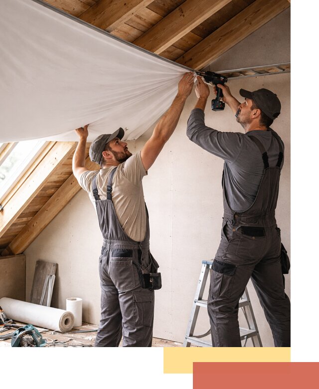 Монтаж натяжного потолка в мансарде в находке