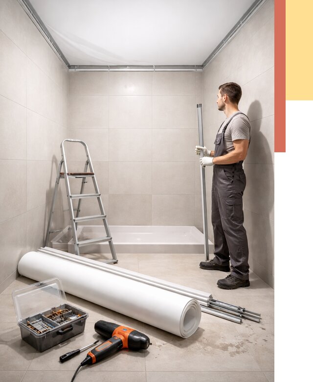 Монтаж натяжного потолка в санузле в находке от 1908 руб. — ОТДЕЛОЧНИК-Нхд