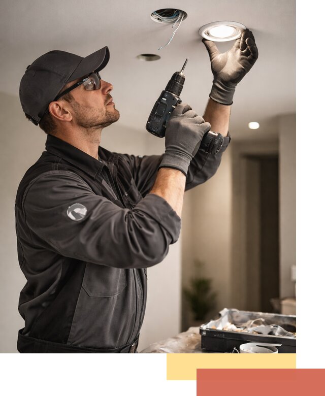 Установка точечных светильников в натяжной потолок в находке