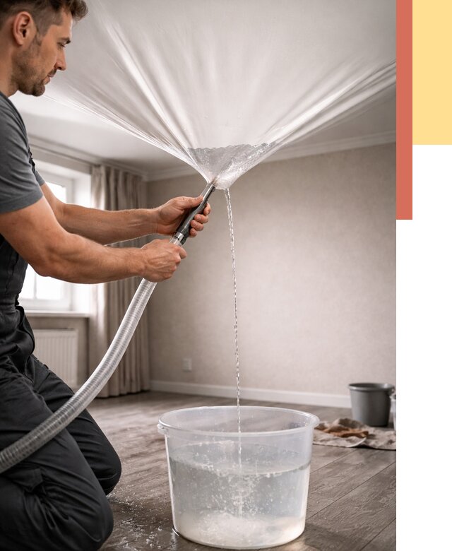 Слив воды с натяжного потолка в находке от 2579 руб. быстро и недорого | ОТДЕЛОЧНИК-Нхд