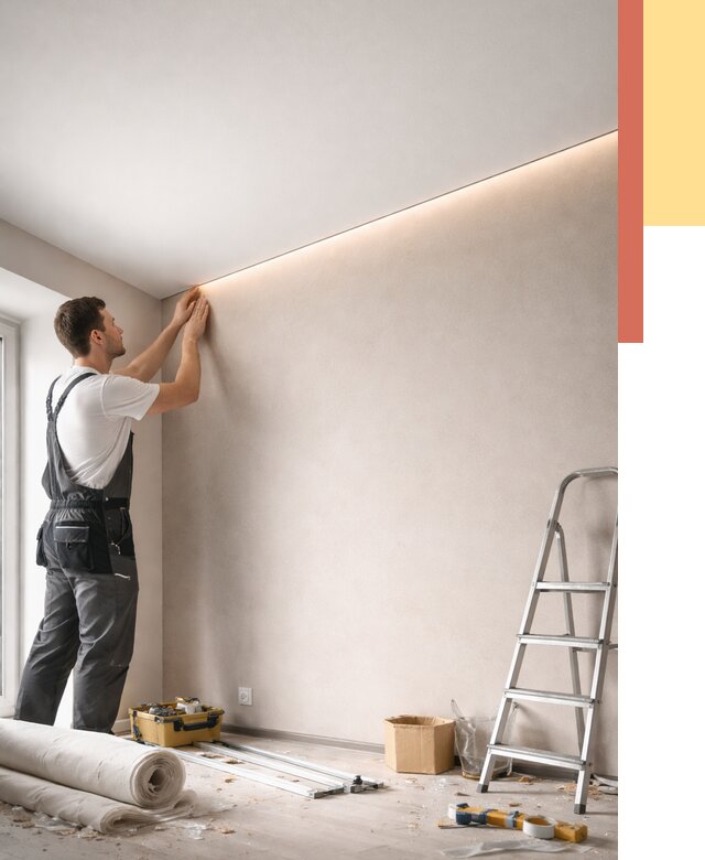 Теневые натяжные потолки в находке от 8458 руб. под ключ | ОТДЕЛОЧНИК-Нхд