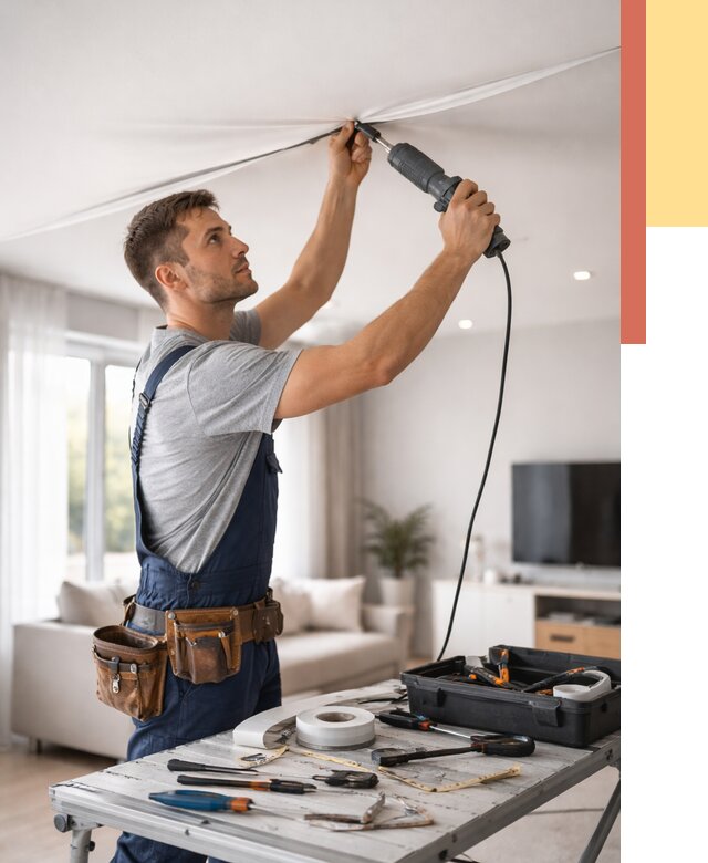 Ремонт натяжных потолков в находке от 9799 руб. под ключ — ОТДЕЛОЧНИК-Нхд