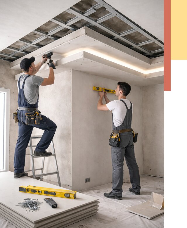 Двухуровневый потолок из гипсокартона в находке от 1496 руб. под ключ | ОТДЕЛОЧНИК-Нхд