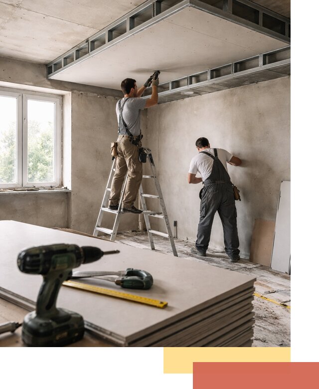 Двухуровневый потолок из гипсокартона в находке