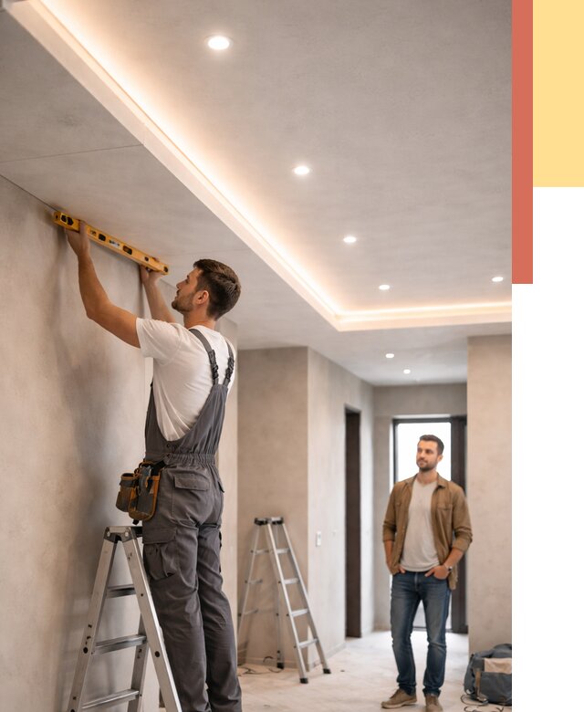 Потолок из гипсокартона с подсветкой в находке от 774 руб./м2 под ключ | ОТДЕЛОЧНИК-Нхд