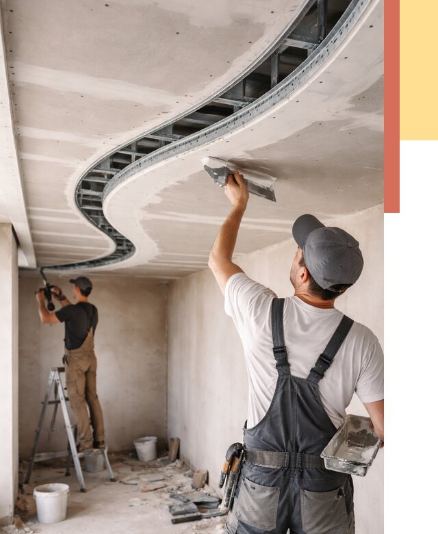 Криволинейный потолок из гипсокартона в находке от 2166 руб./м2 | ОТДЕЛОЧНИК-Нхд