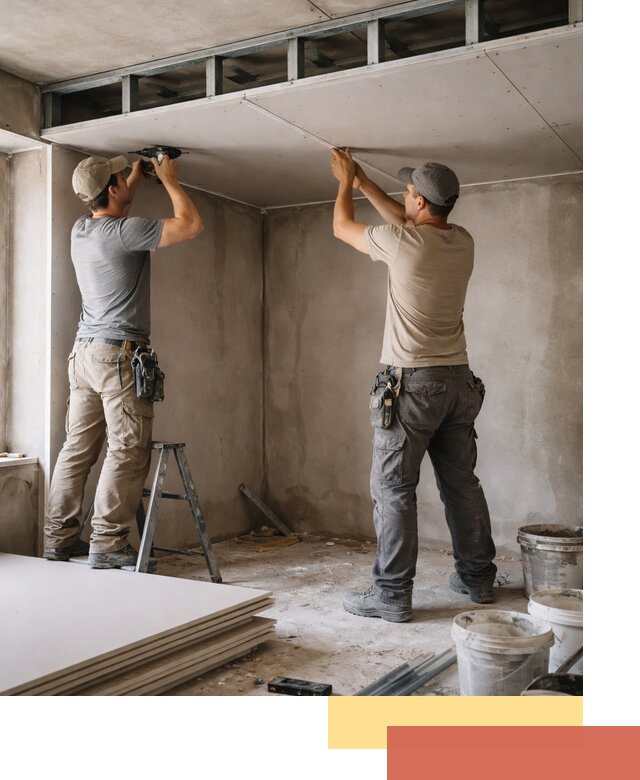 Короб из гипсокартона на потолке под ключ в находке