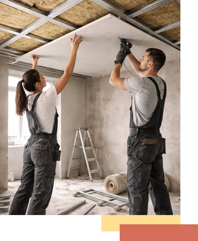 Звукоизоляция потолка из ГКЛ в находке профессионально и надежно