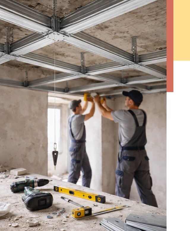 Монтаж каркаса потолка из профиля в находке от 4642 руб. — услуги ОТДЕЛОЧНИК-Нхд