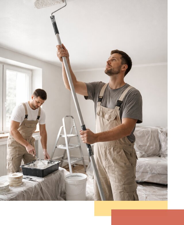 Покраска потолка водоэмульсионной краской в находке