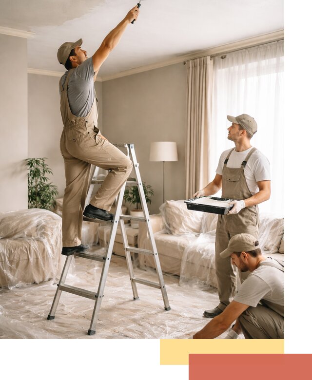 Покраска потолков акриловой краской в находке качественно и быстро