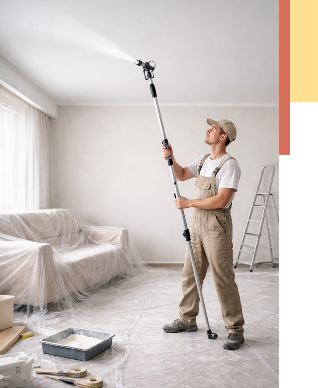 Покраска потолка краскопультом в находке от 4642 руб. быстро и недорого | ОТДЕЛОЧНИК-Нхд