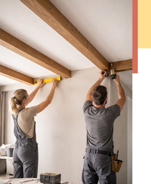 Монтаж декоративных балок на потолок в находке от 4332 руб. — ОТДЕЛОЧНИК-Нхд