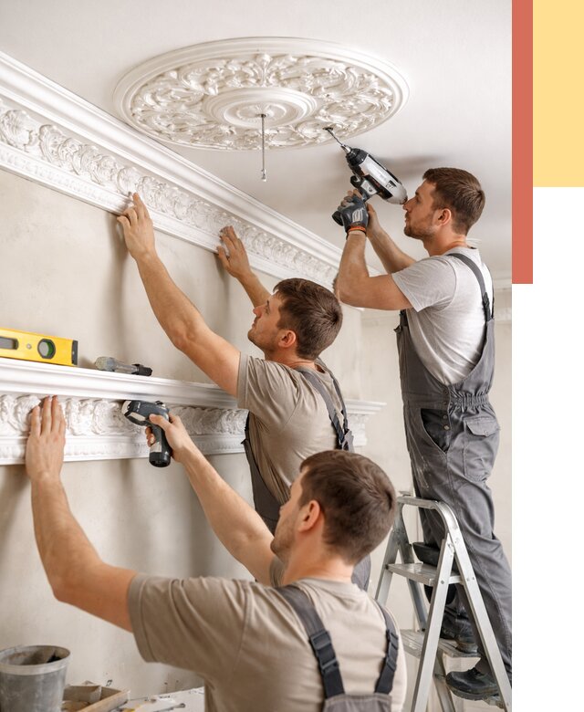 Монтаж лепнины на потолок в находке от 3301 руб. быстро и недорого | ОТДЕЛОЧНИК-Нхд