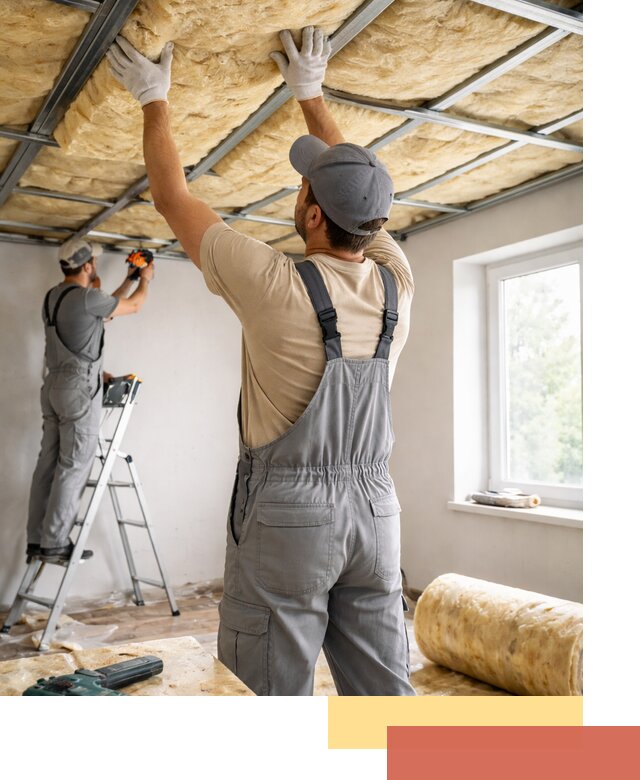 Утепление потолка под ключ в находке качественно и быстро